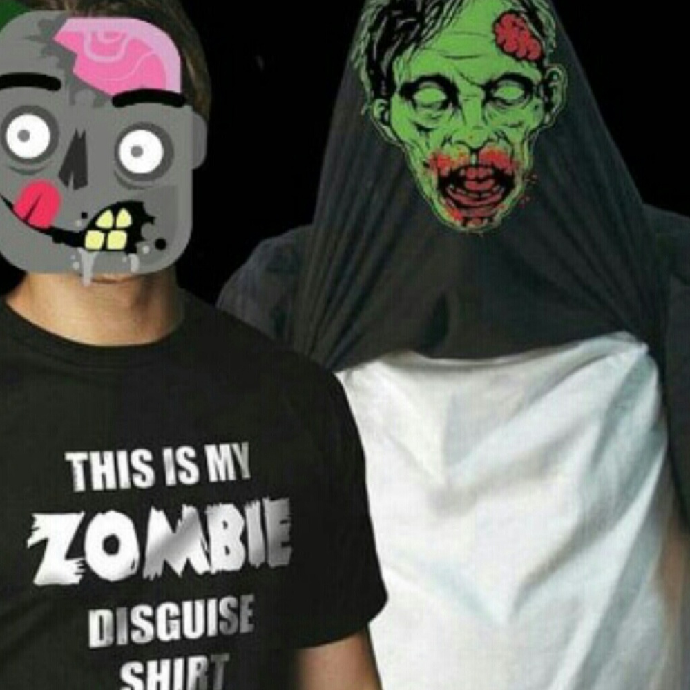 Men's size XL "MY ZOMBIE DISGUISE" flip shirt